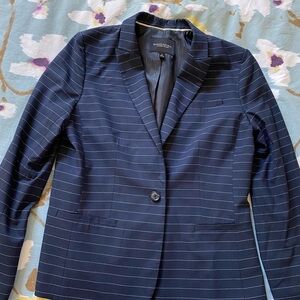 Women's Navy Pinstripe Blazer
